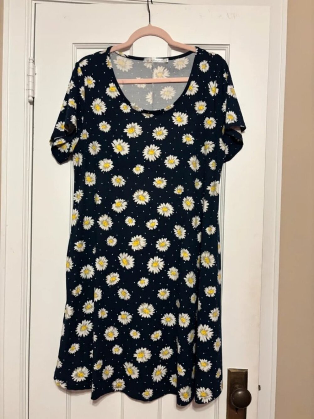 Womens plus size 1X navy blue daisy dress jollielovin